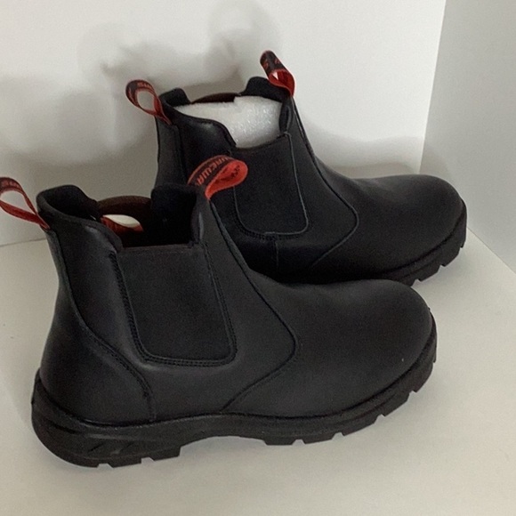 SUREWAY Men's Slip On Black Work Boots Slip/Water Resistant/Mechanic Work Boot - Picture 5 of 13